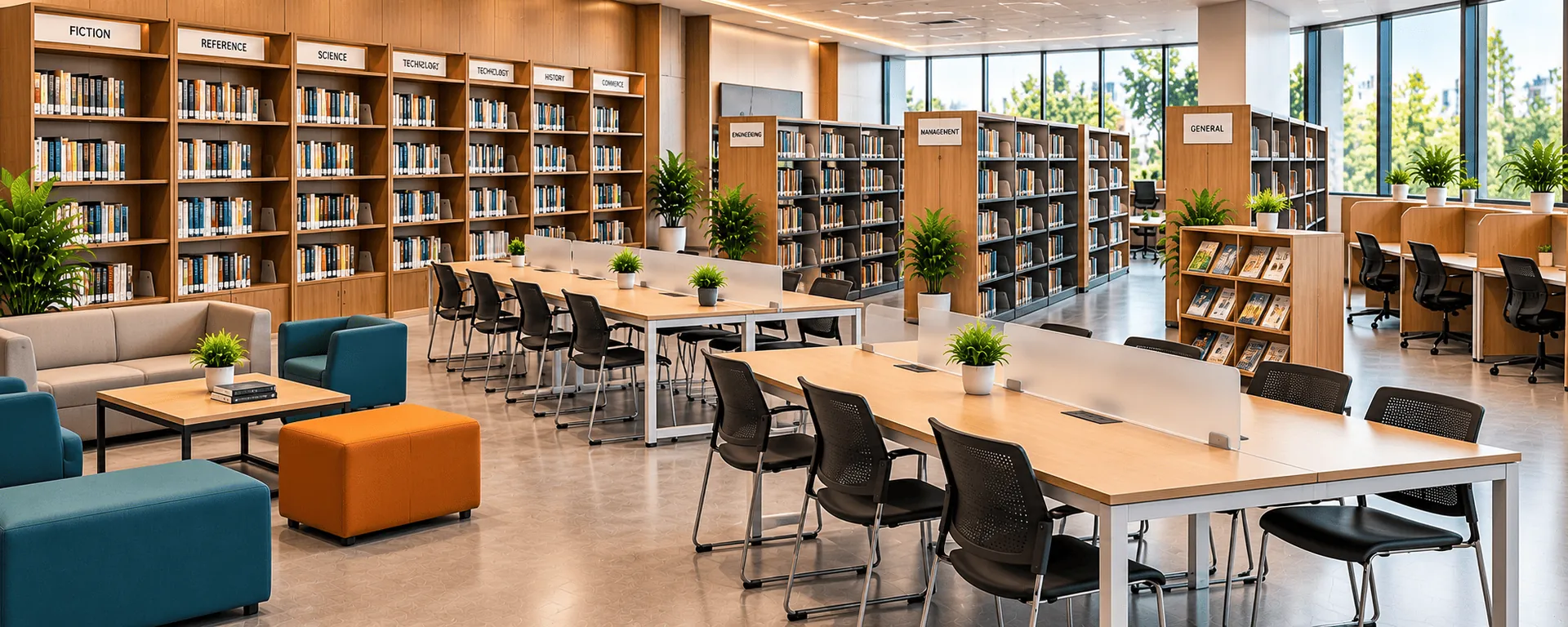 Double-Sided Library Book Rack