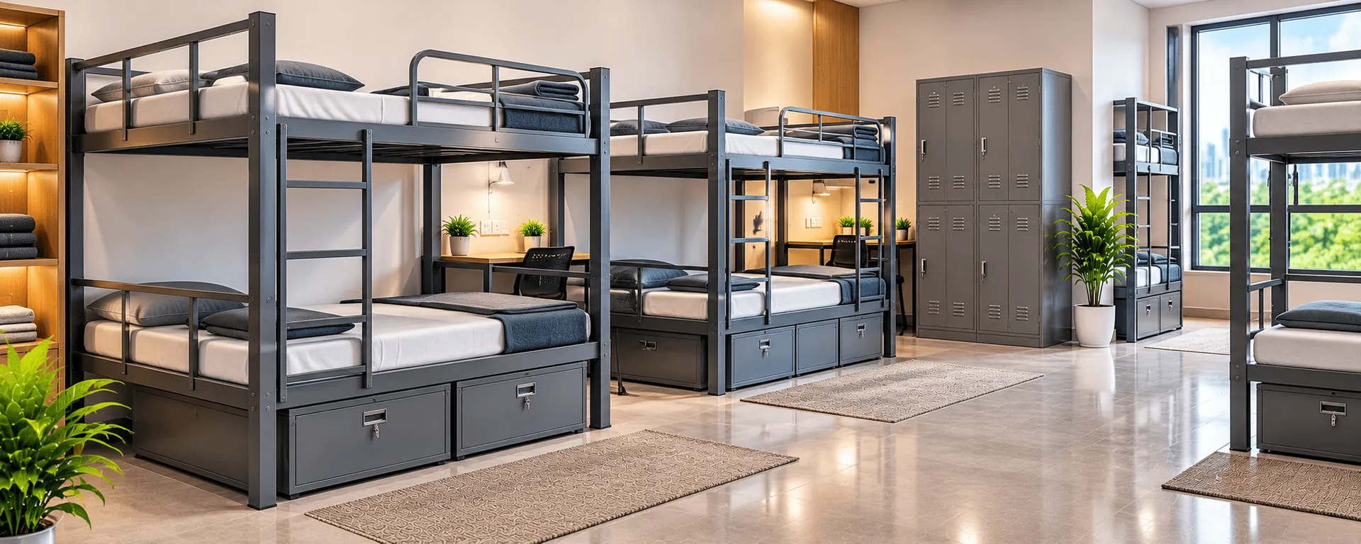 MS Steel Bunker Cot, 2 Tier