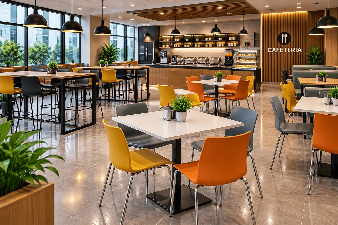 Cafeteria Table Set, 4 Seater